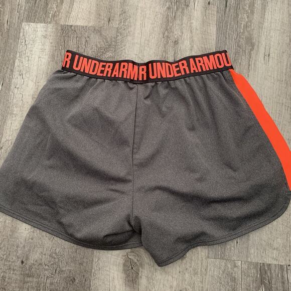 Under Armour Shorts Womens Small Neon Loose Heatgear Spell Out Pockets Running - Picture 6 of 6